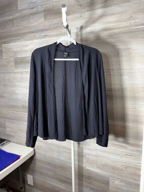 Eileen Fisher Navy Open-Front Lightweight Cardigan 1856